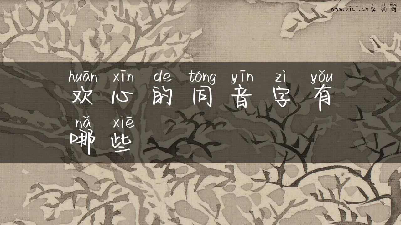 欢心的同音字有哪些
