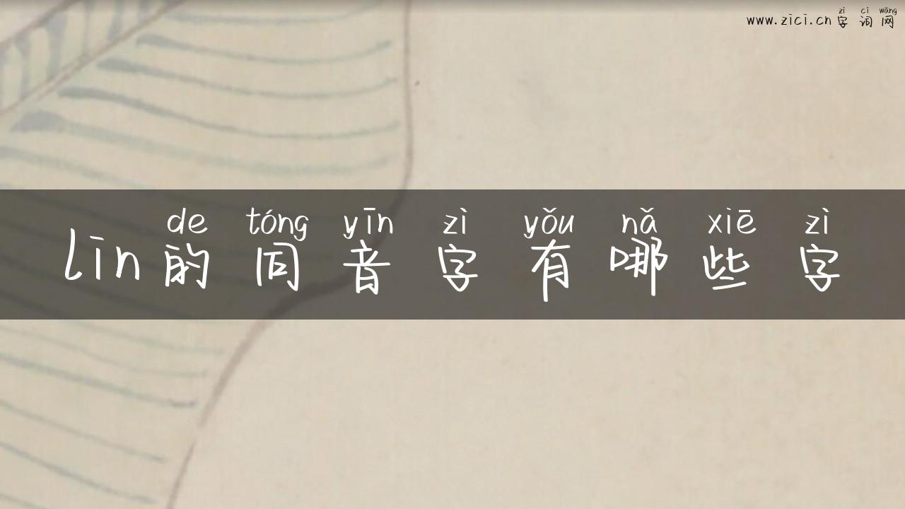 lin的同音字有哪些字