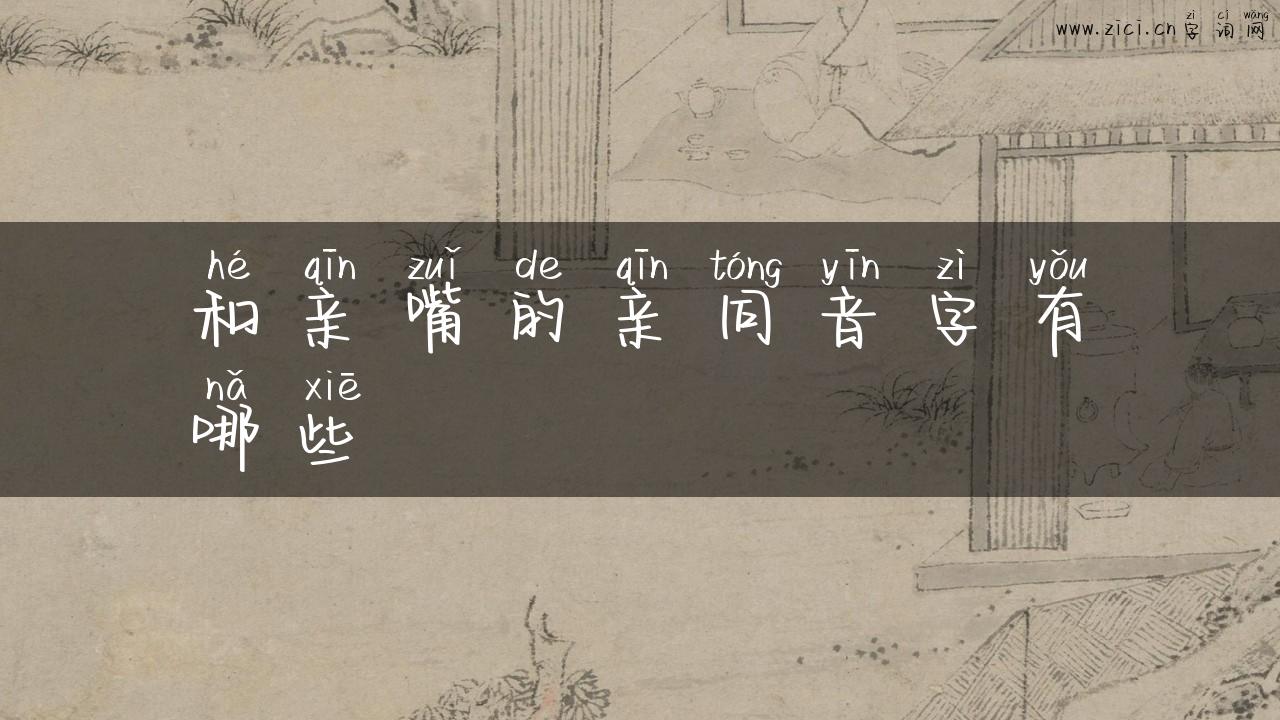 和亲嘴的亲同音字有哪些