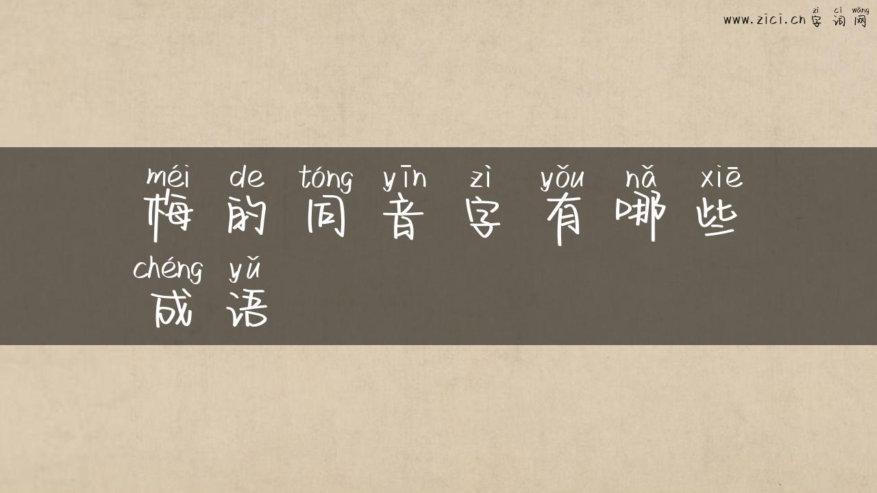 梅的同音字有哪些成语
