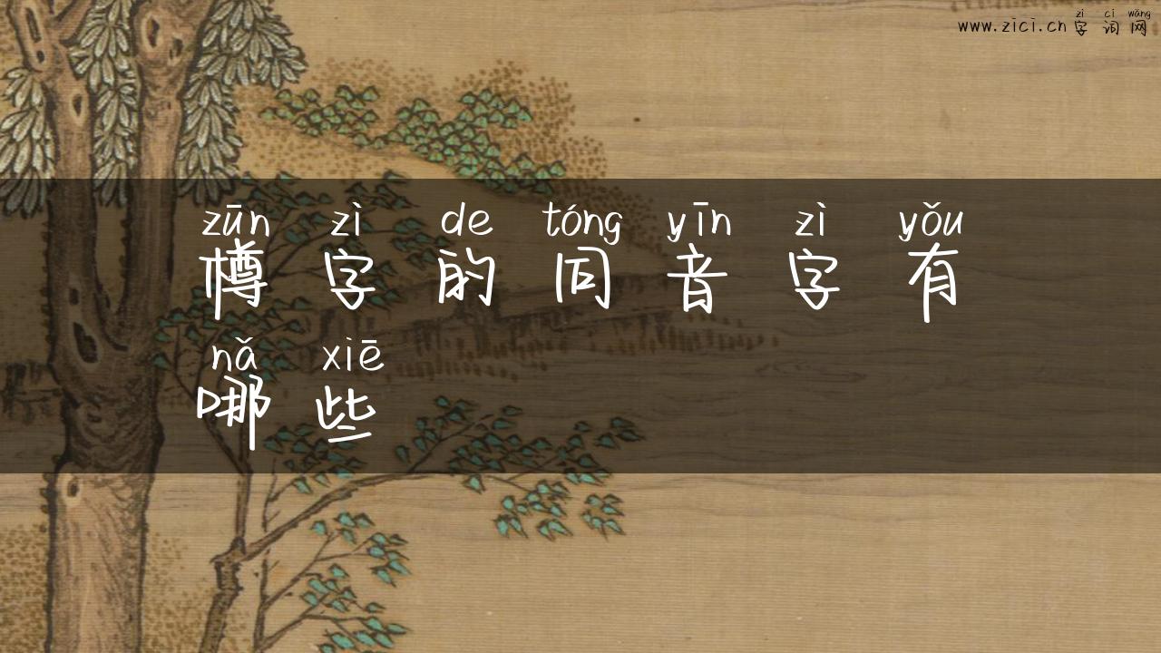 樽字的同音字有哪些