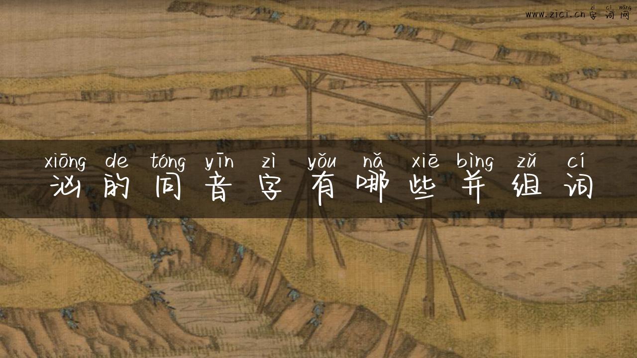 汹的同音字有哪些并组词
