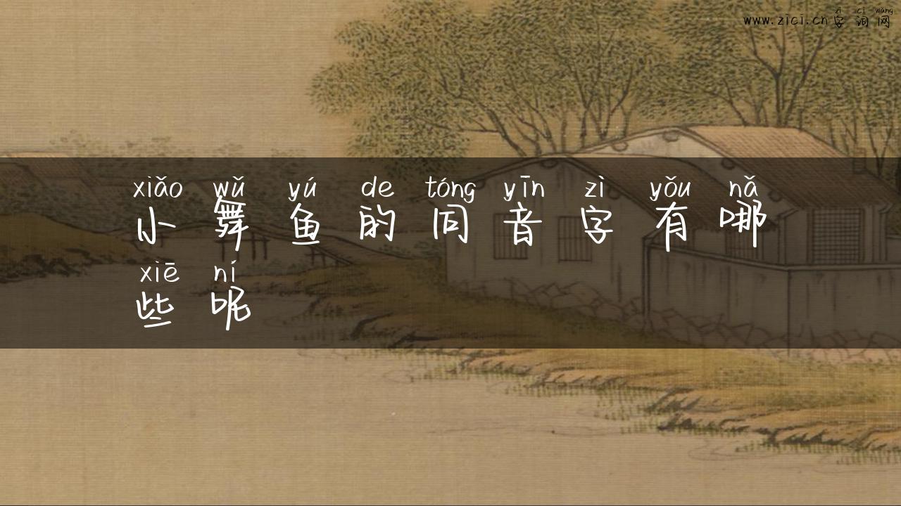 小舞鱼的同音字有哪些呢