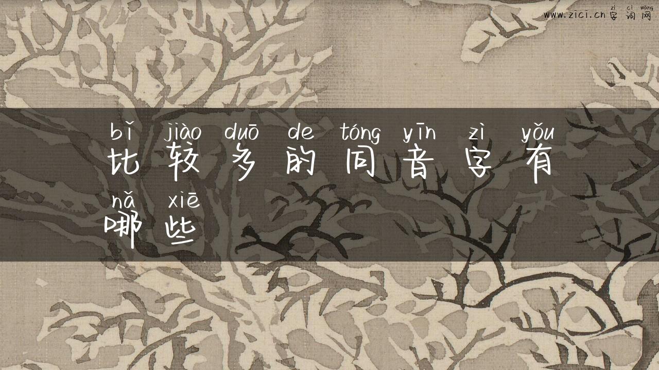 比较多的同音字有哪些