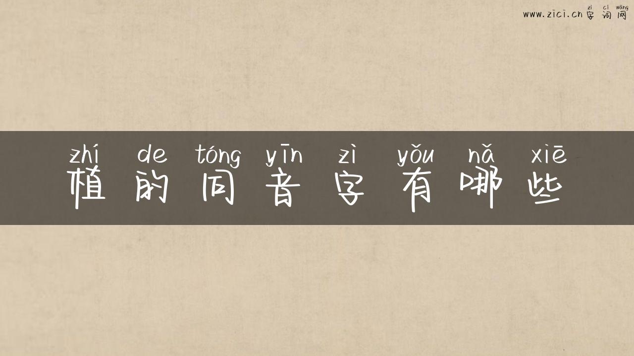 植的同音字有哪些