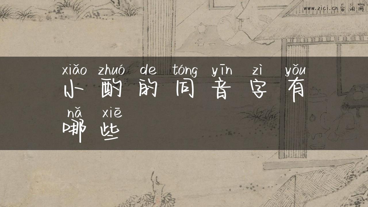 小酌的同音字有哪些