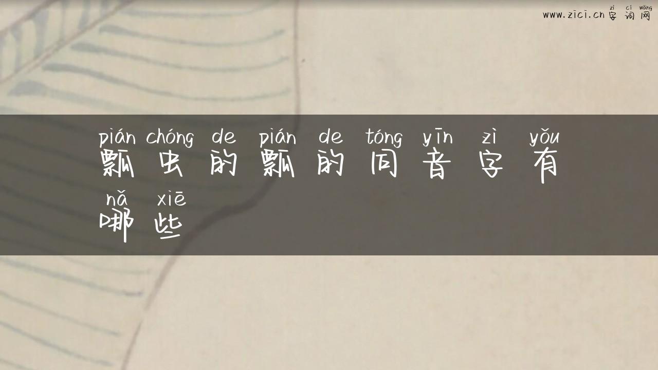 瓢虫的瓢的同音字有哪些