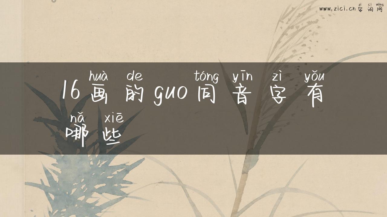 16画的guo同音字有哪些