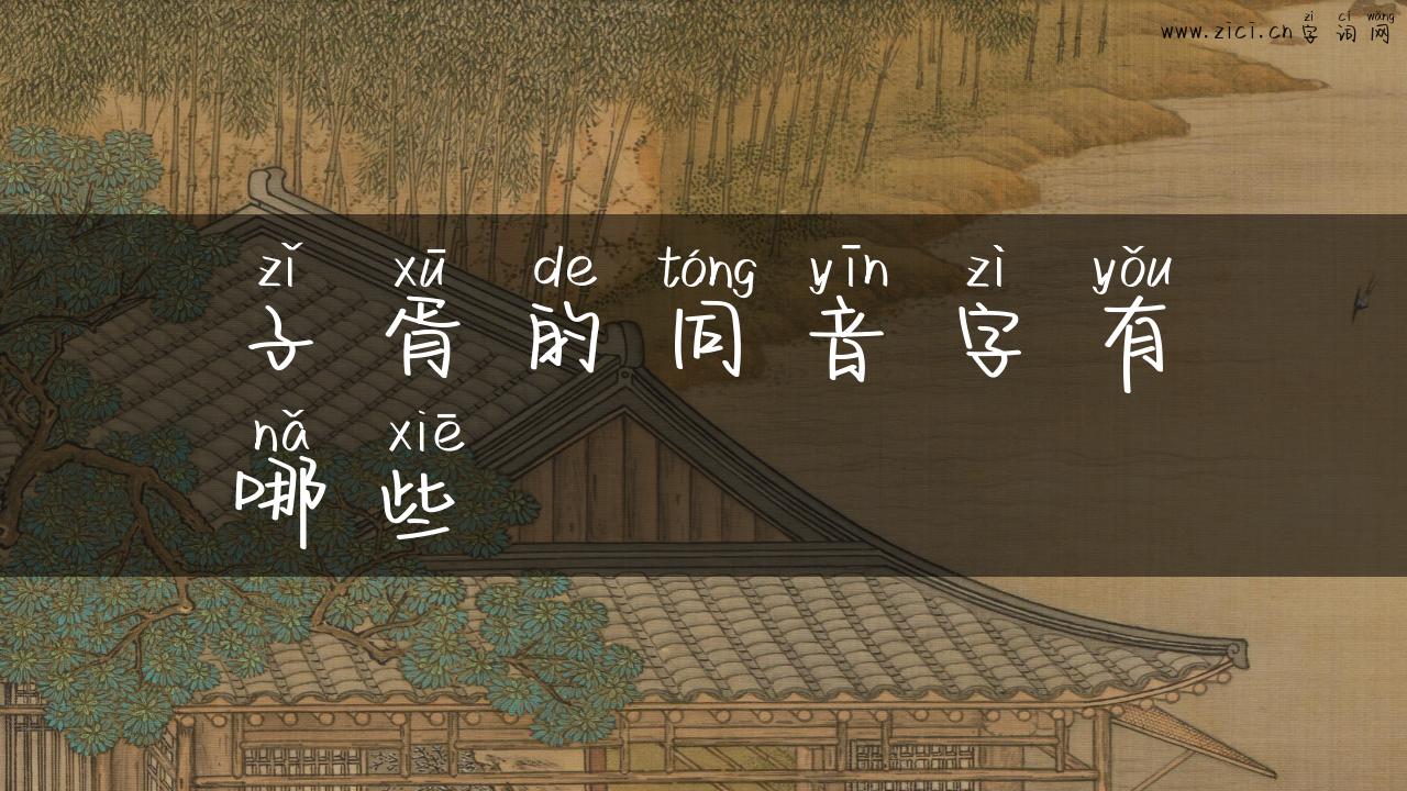 子胥的同音字有哪些