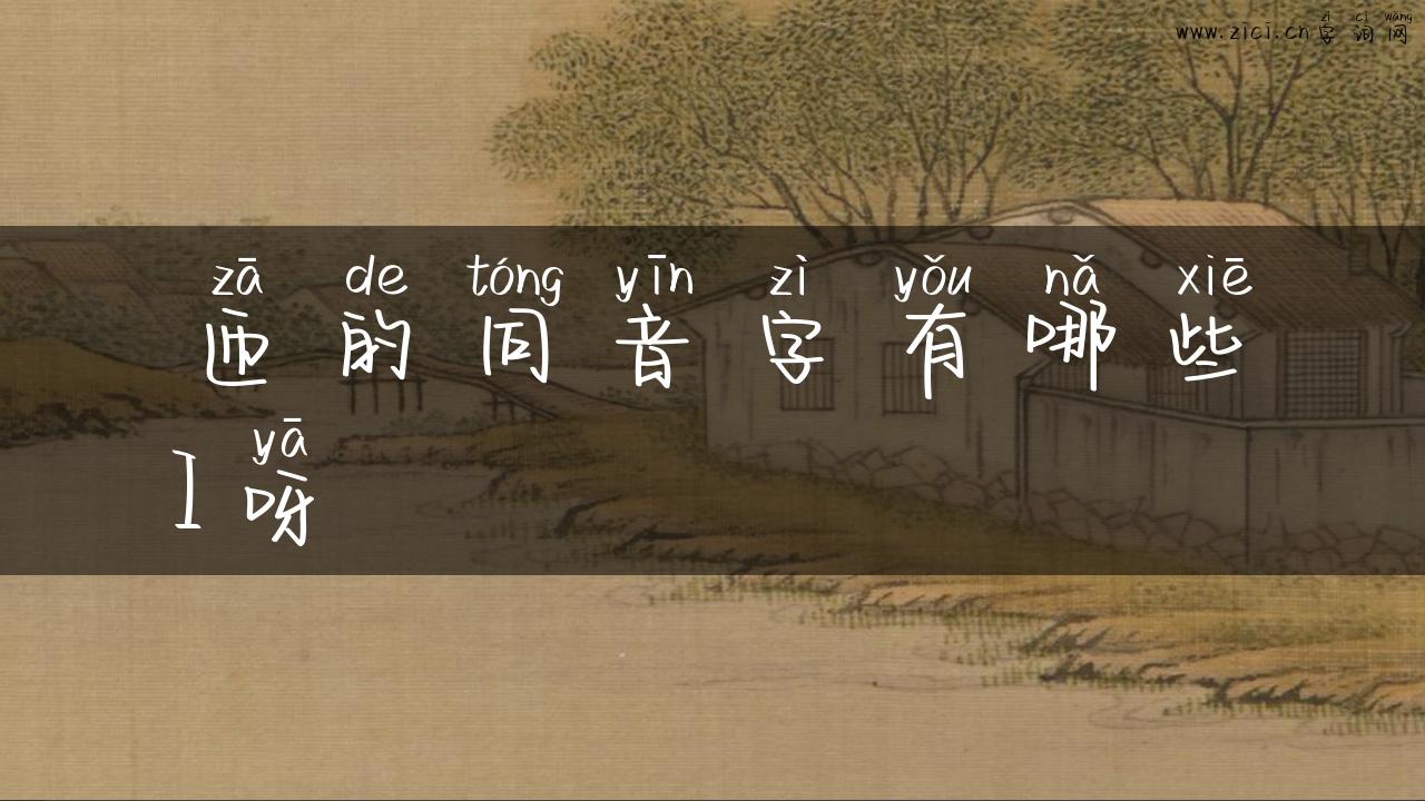 匝的同音字有哪些I呀
