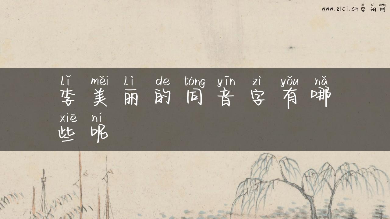 李美丽的同音字有哪些呢