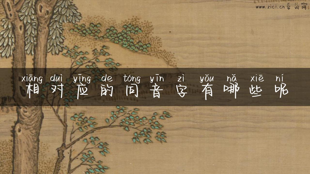 相对应的同音字有哪些呢