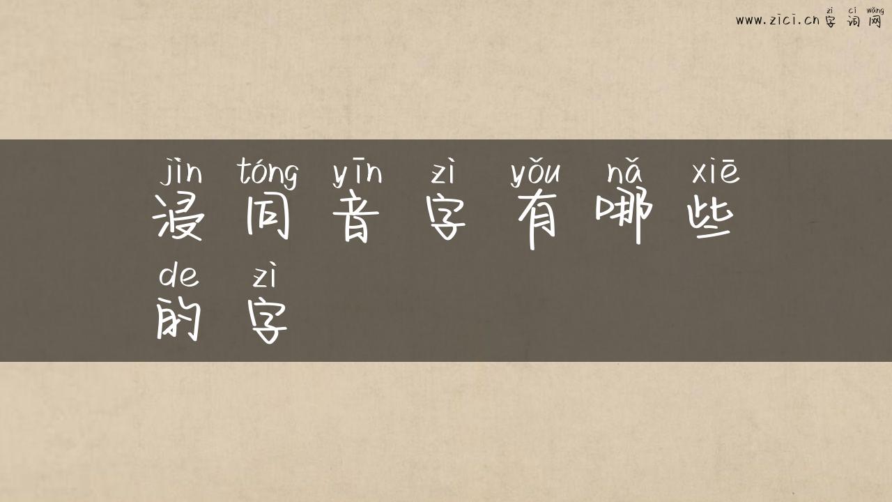 浸同音字有哪些的字