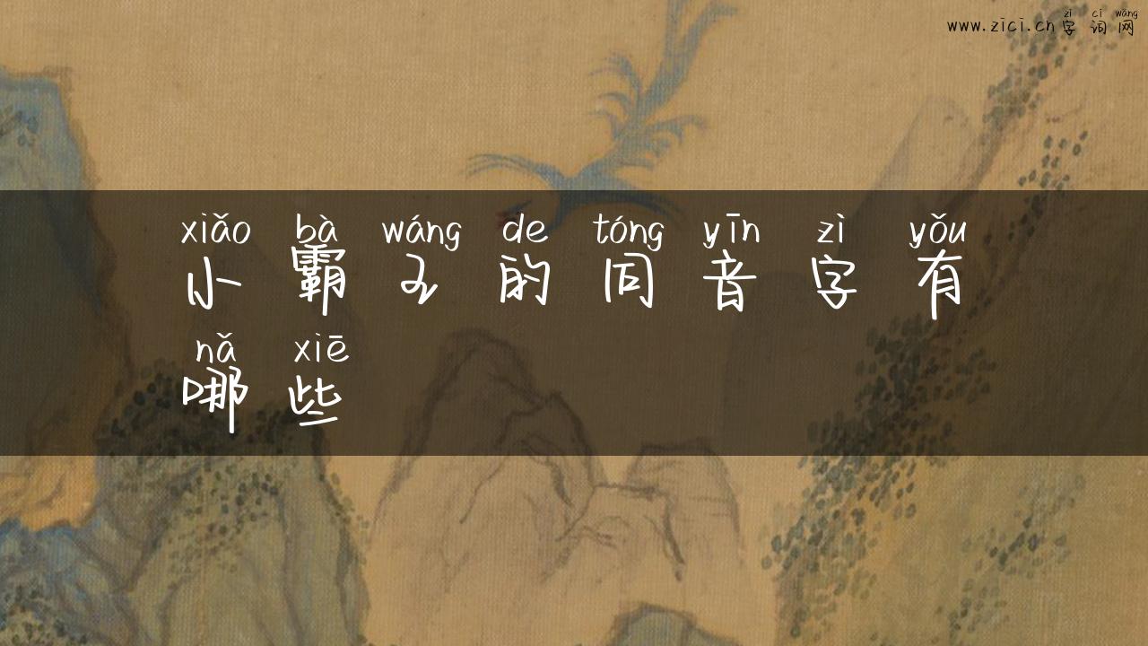 小霸王的同音字有哪些