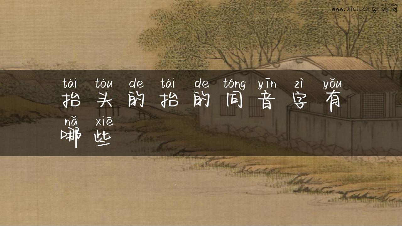 抬头的抬的同音字有哪些
