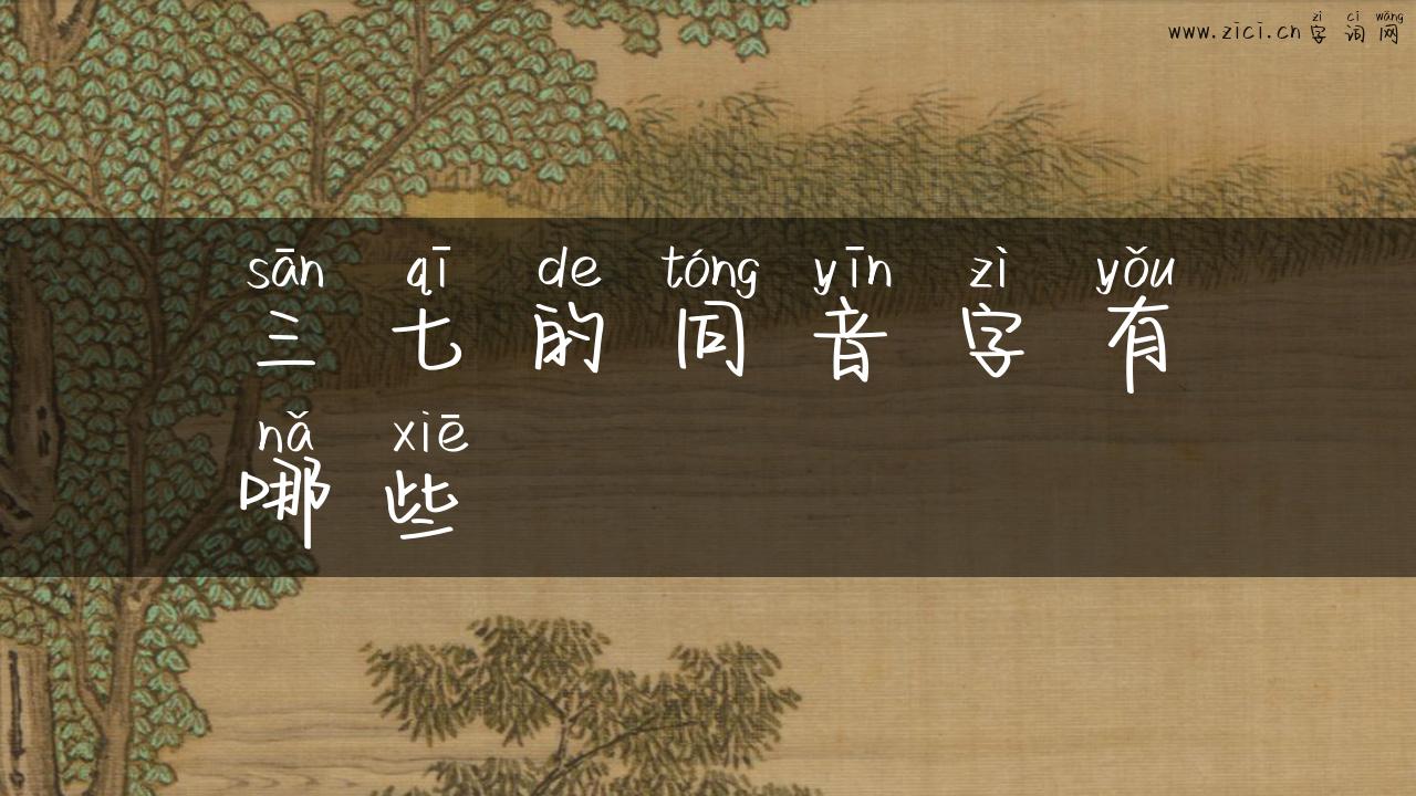三七的同音字有哪些