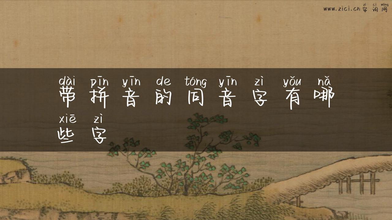 带拼音的同音字有哪些字