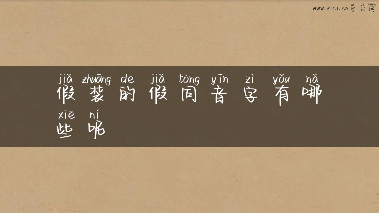假装的假同音字有哪些呢