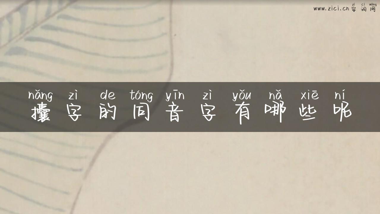 攮字的同音字有哪些呢