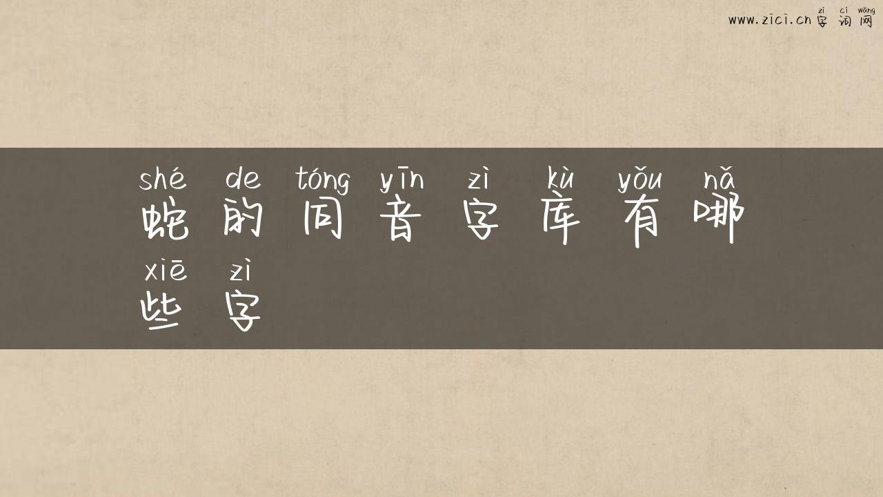蛇的同音字库有哪些字