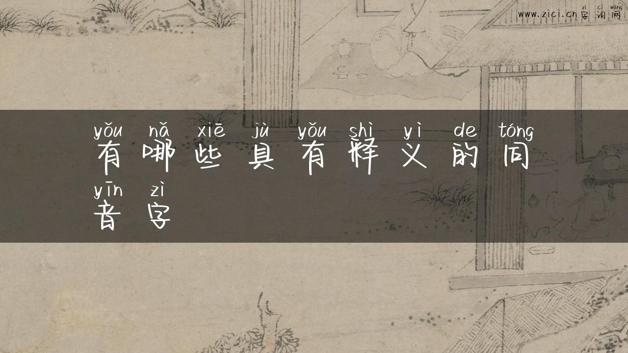 有哪些具有释义的同音字