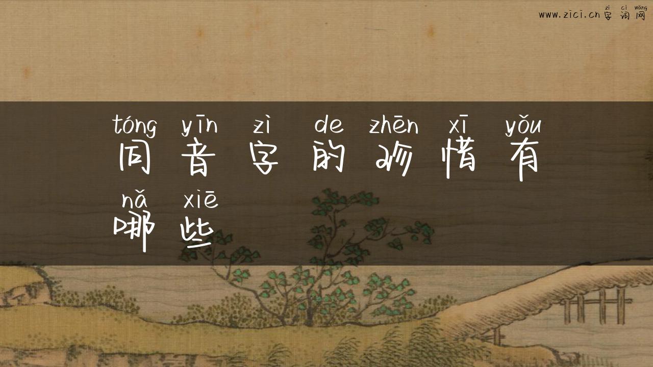 同音字的珍惜有哪些