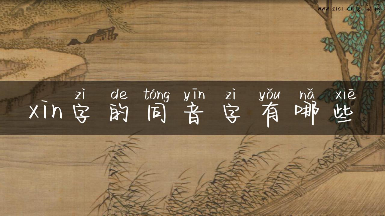 xin字的同音字有哪些