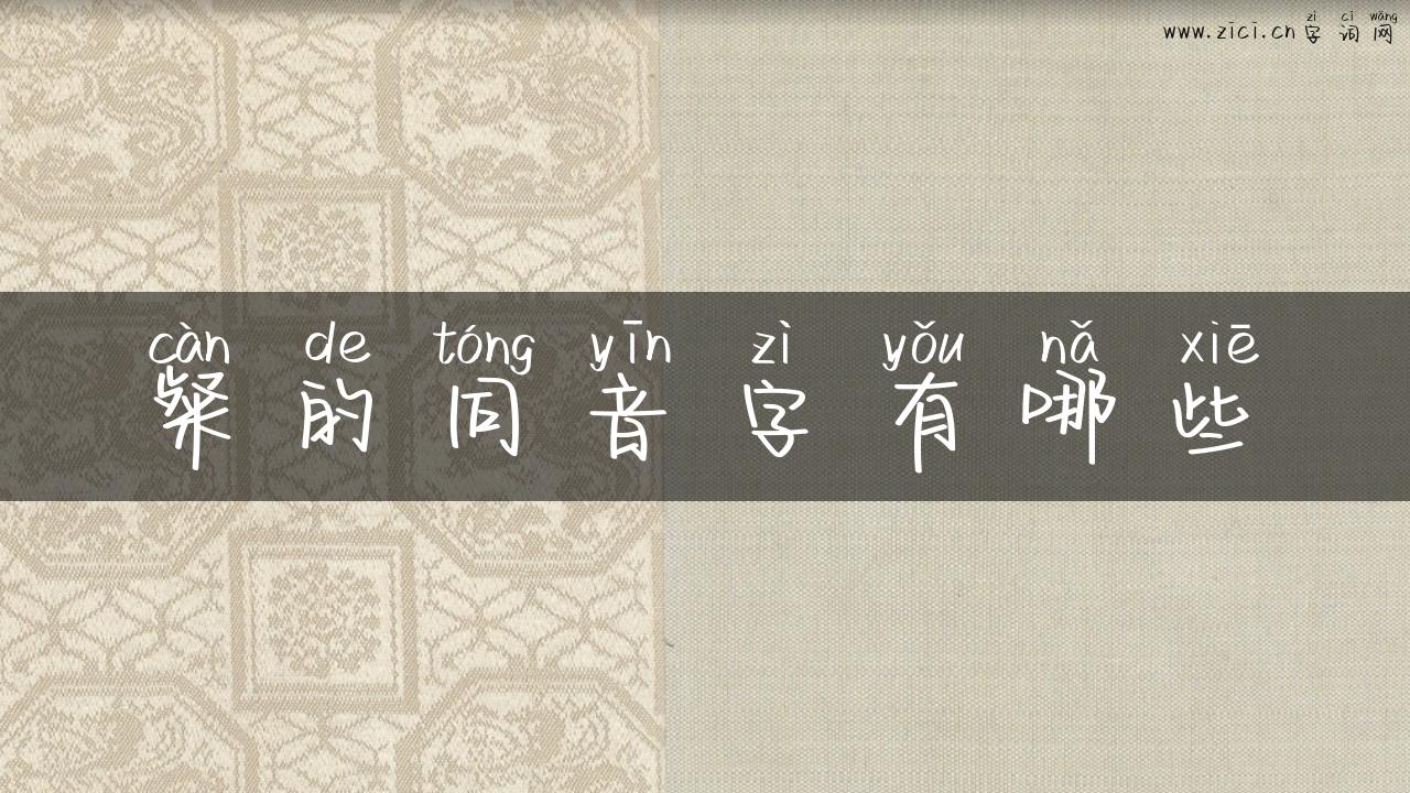 粲的同音字有哪些