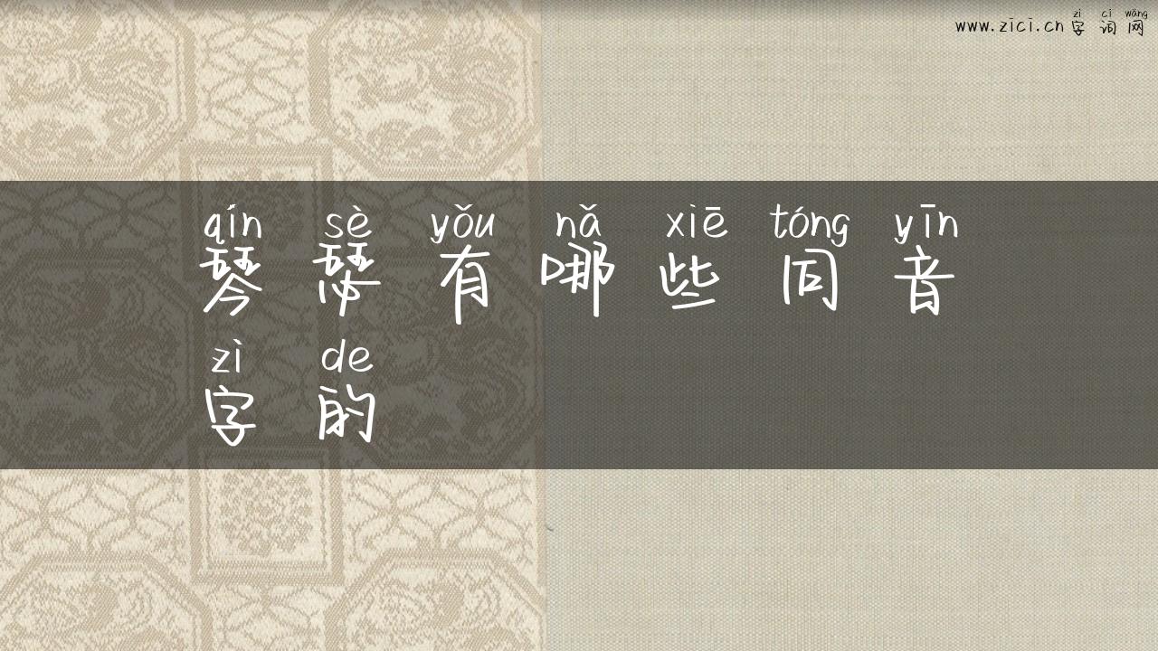 琴瑟有哪些同音字的