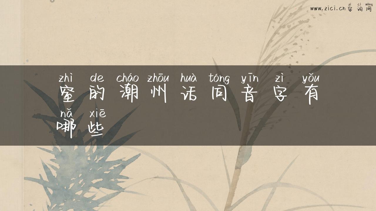 窒的潮州话同音字有哪些