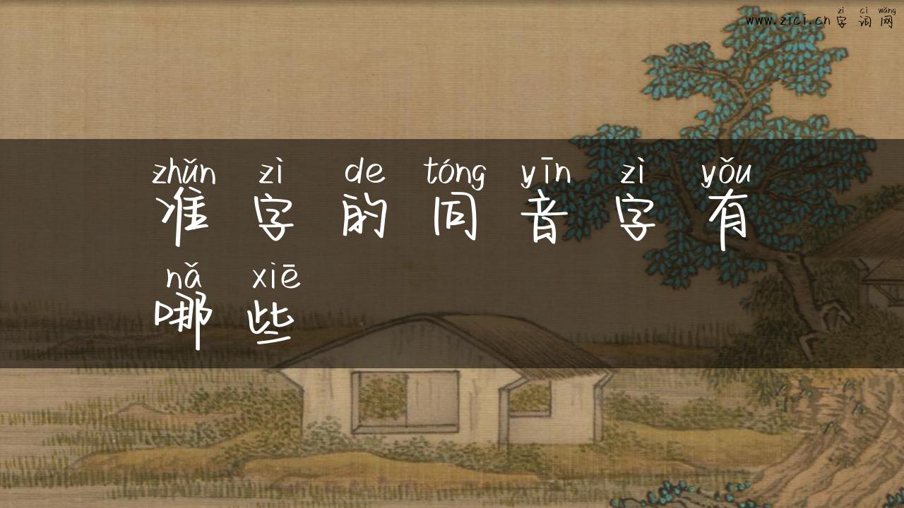 准字的同音字有哪些