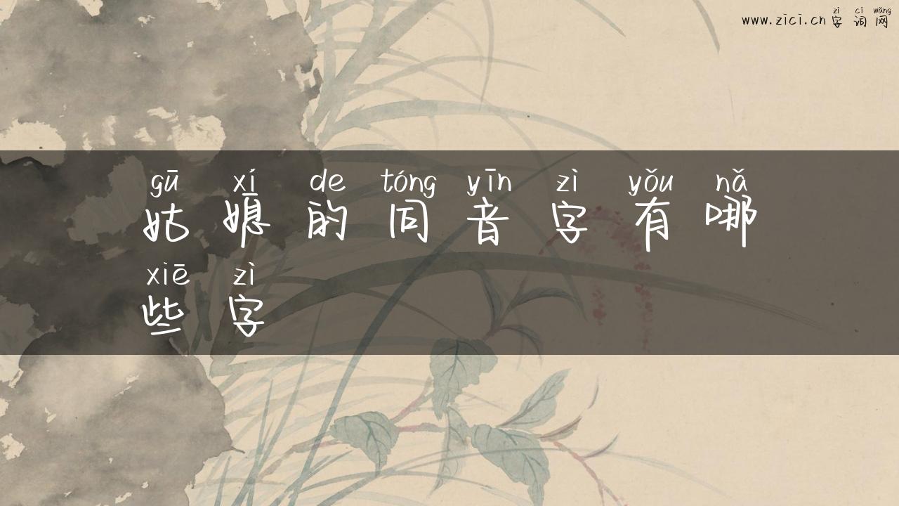 姑媳的同音字有哪些字