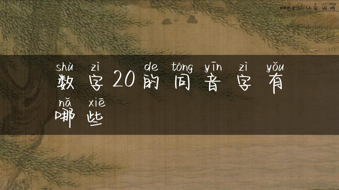 数字20的同音字有哪些