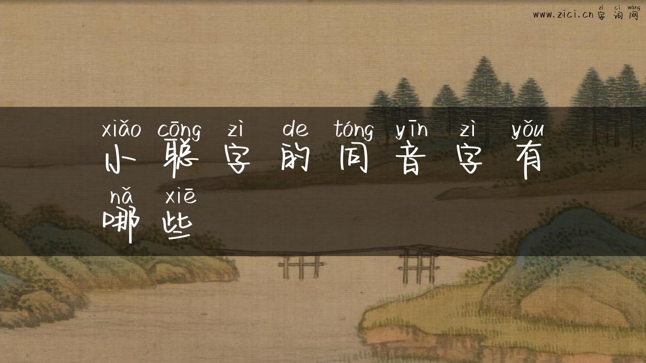 小聪字的同音字有哪些