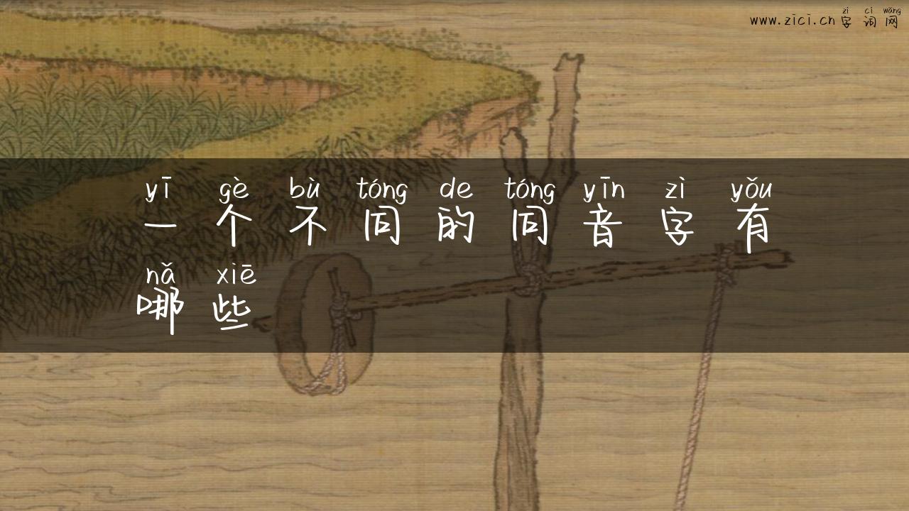 一个不同的同音字有哪些