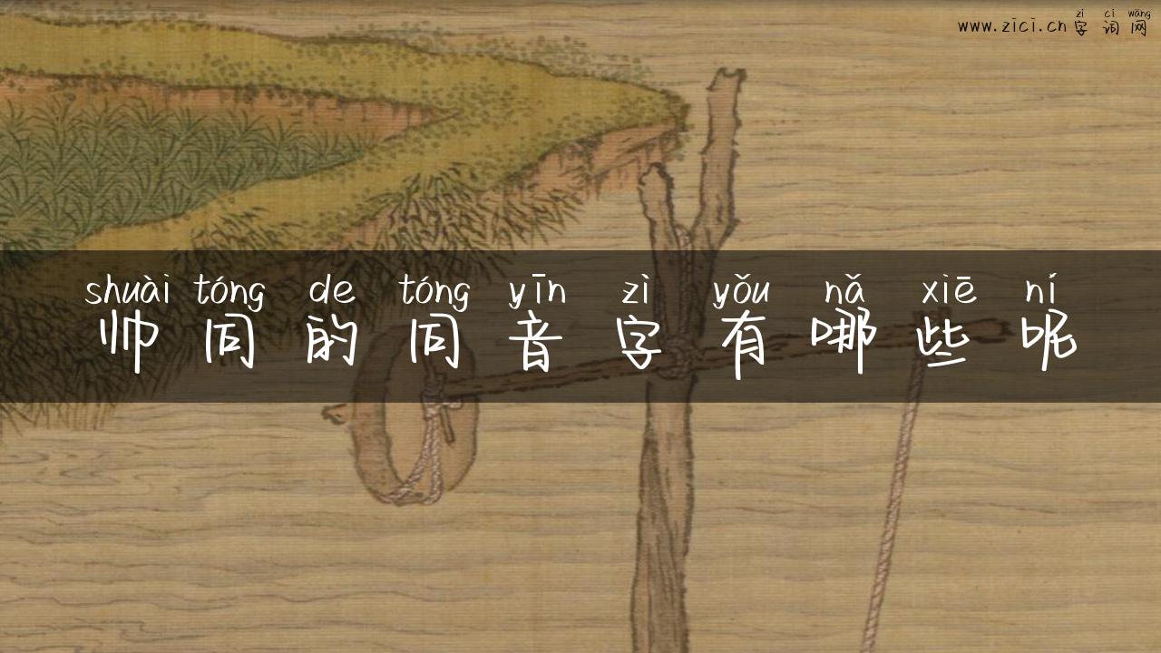 帅同的同音字有哪些呢