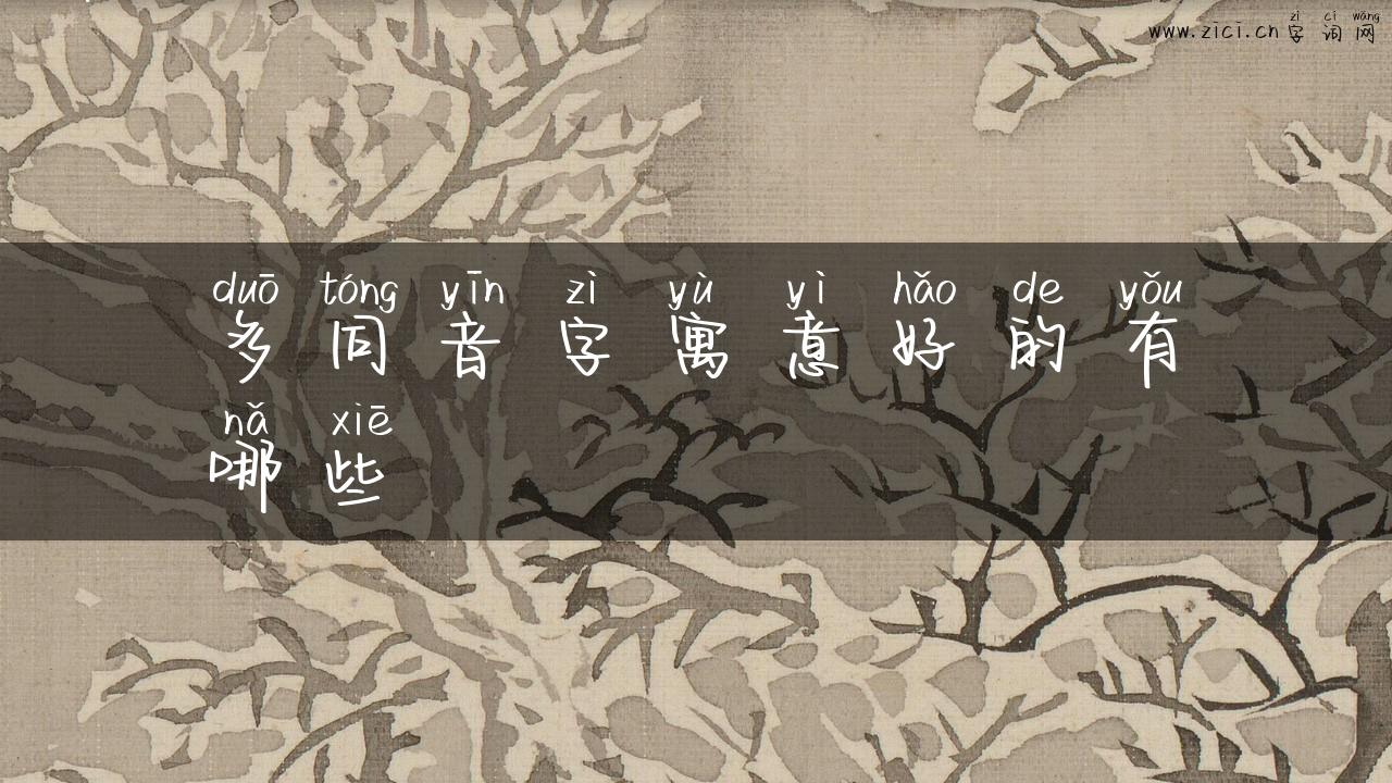 多同音字寓意好的有哪些