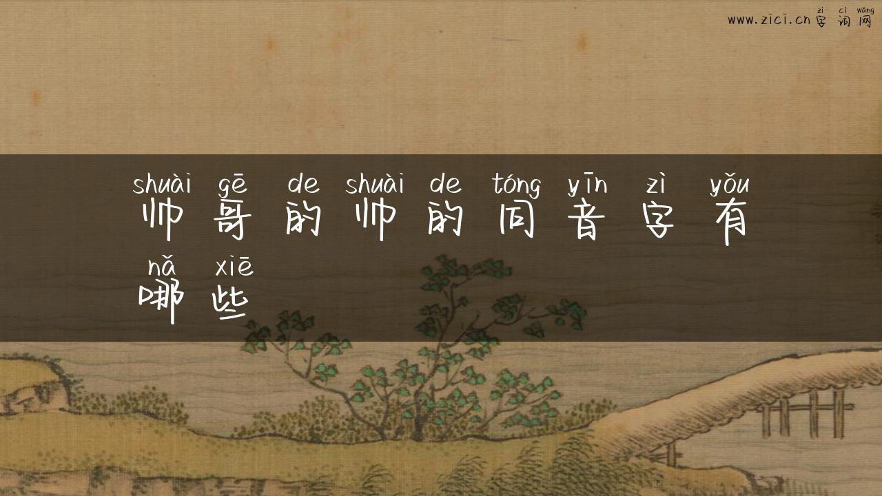 帅哥的帅的同音字有哪些