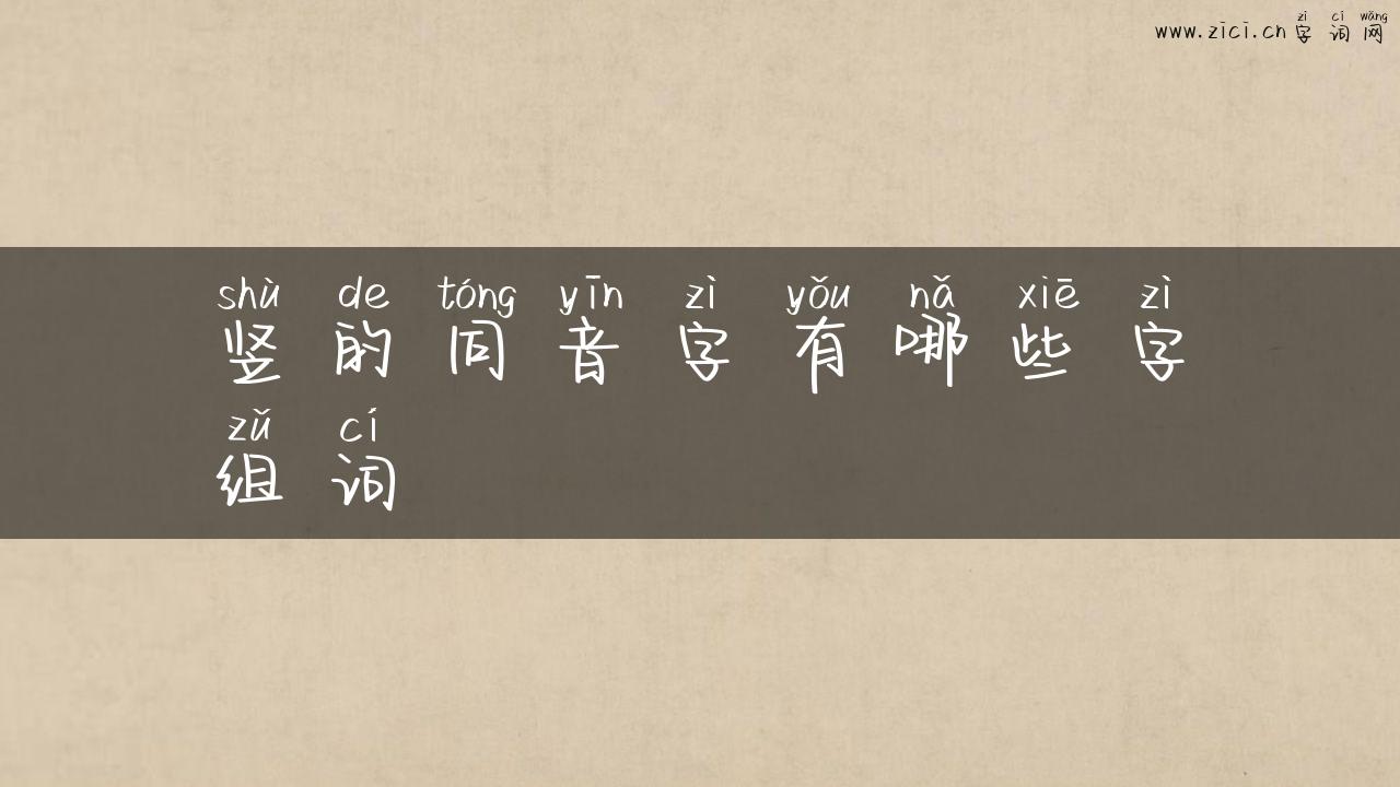 竖的同音字有哪些字组词
