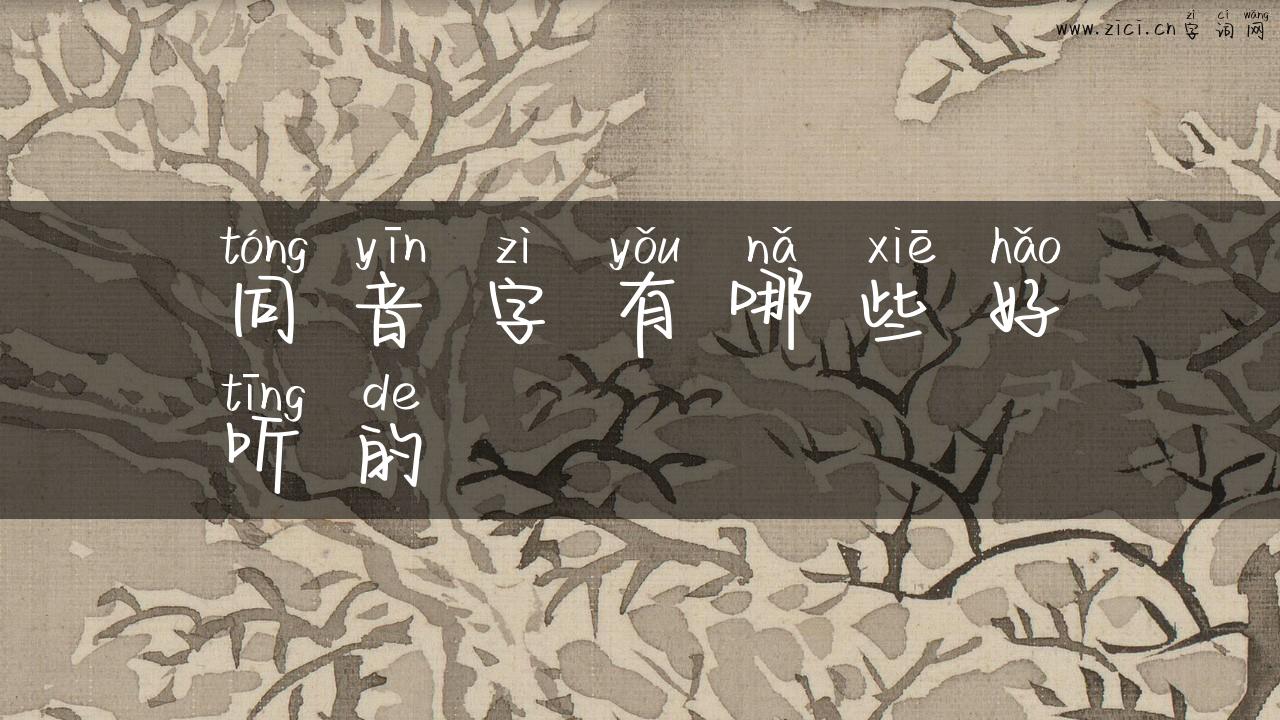 同音字有哪些好听的