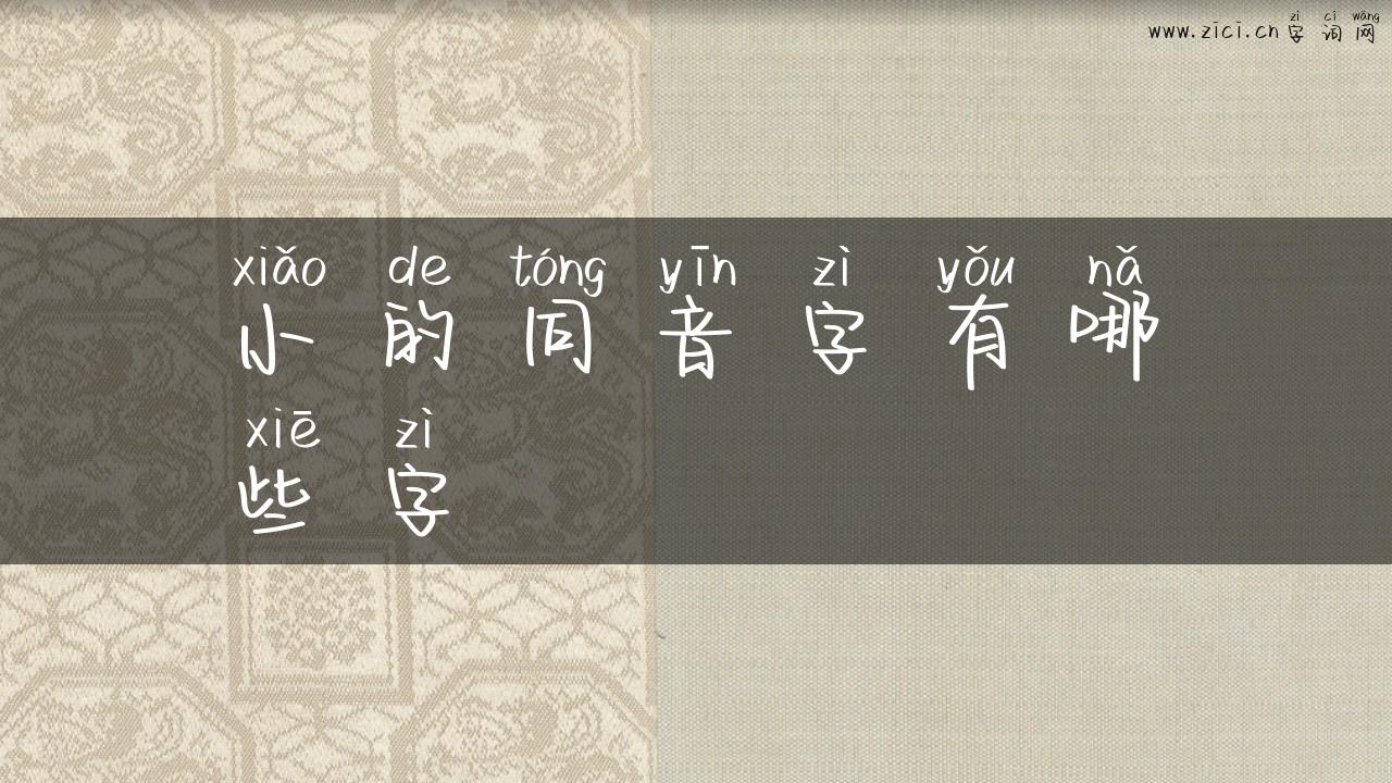 小的同音字有哪些字