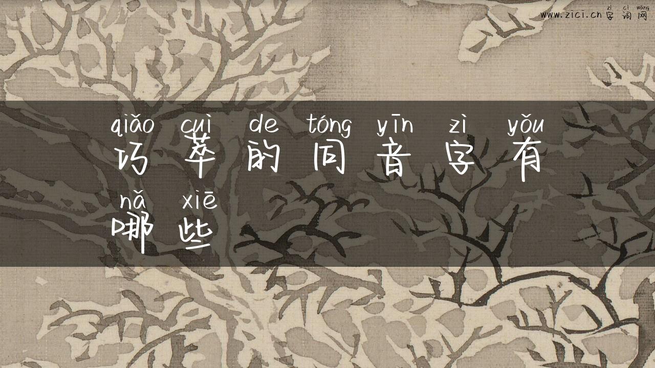 巧萃的同音字有哪些