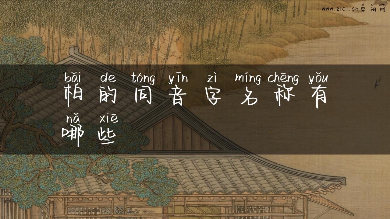 柏的同音字名称有哪些