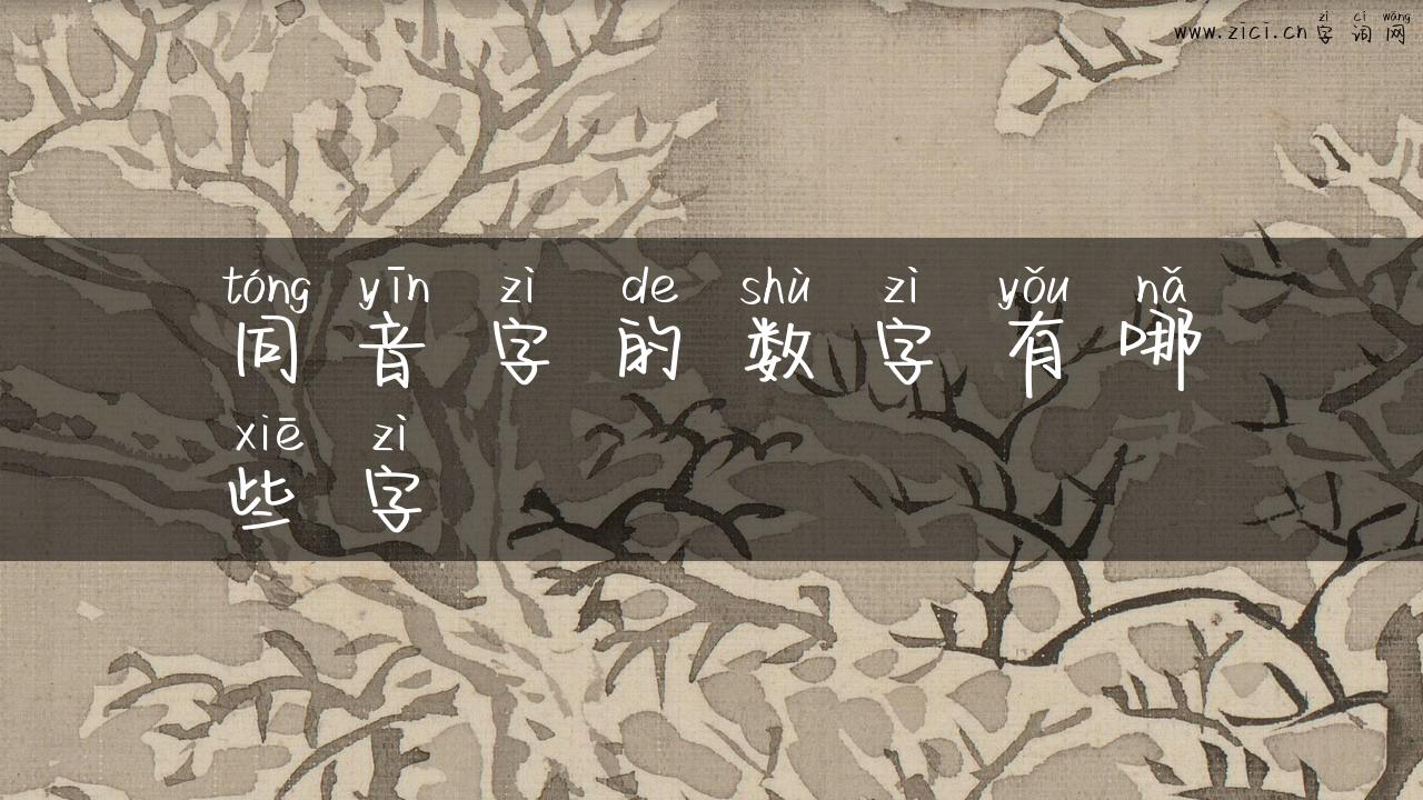 同音字的数字有哪些字