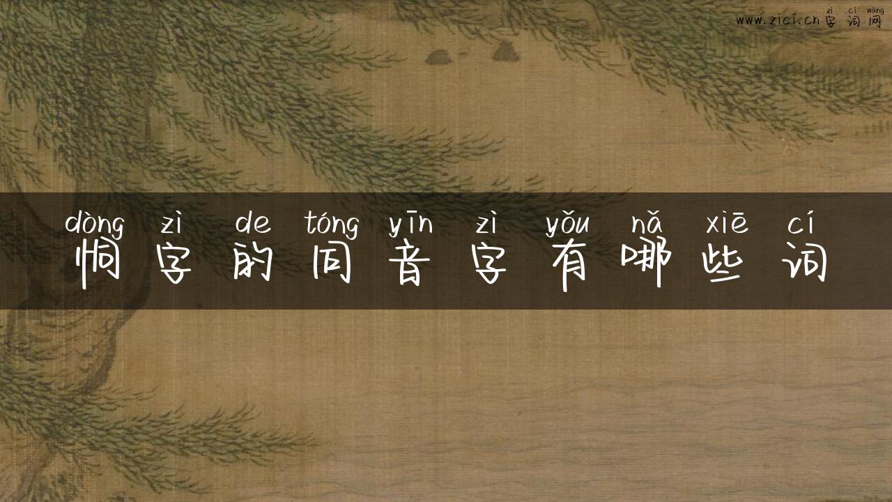 恫字的同音字有哪些词