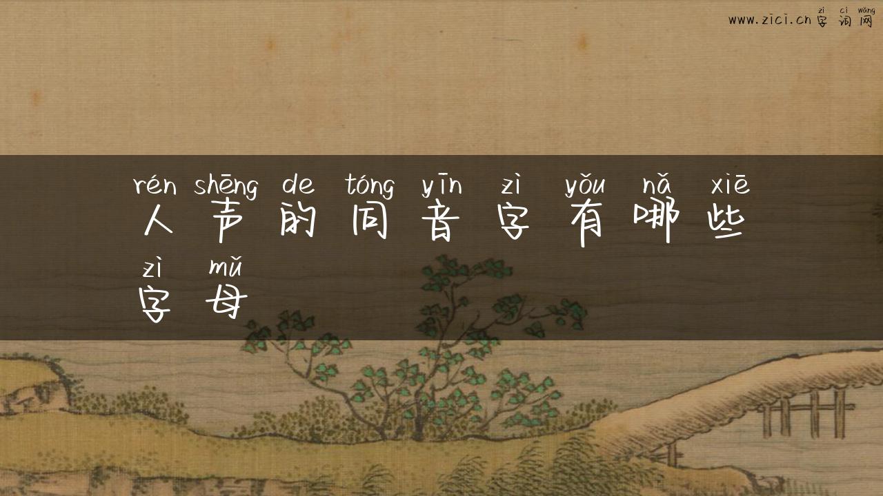 人声的同音字有哪些字母