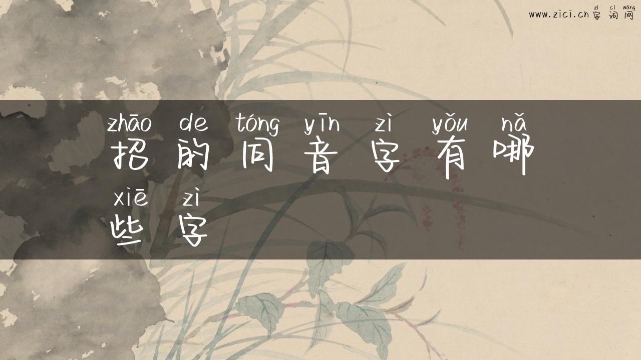 招的同音字有哪些字