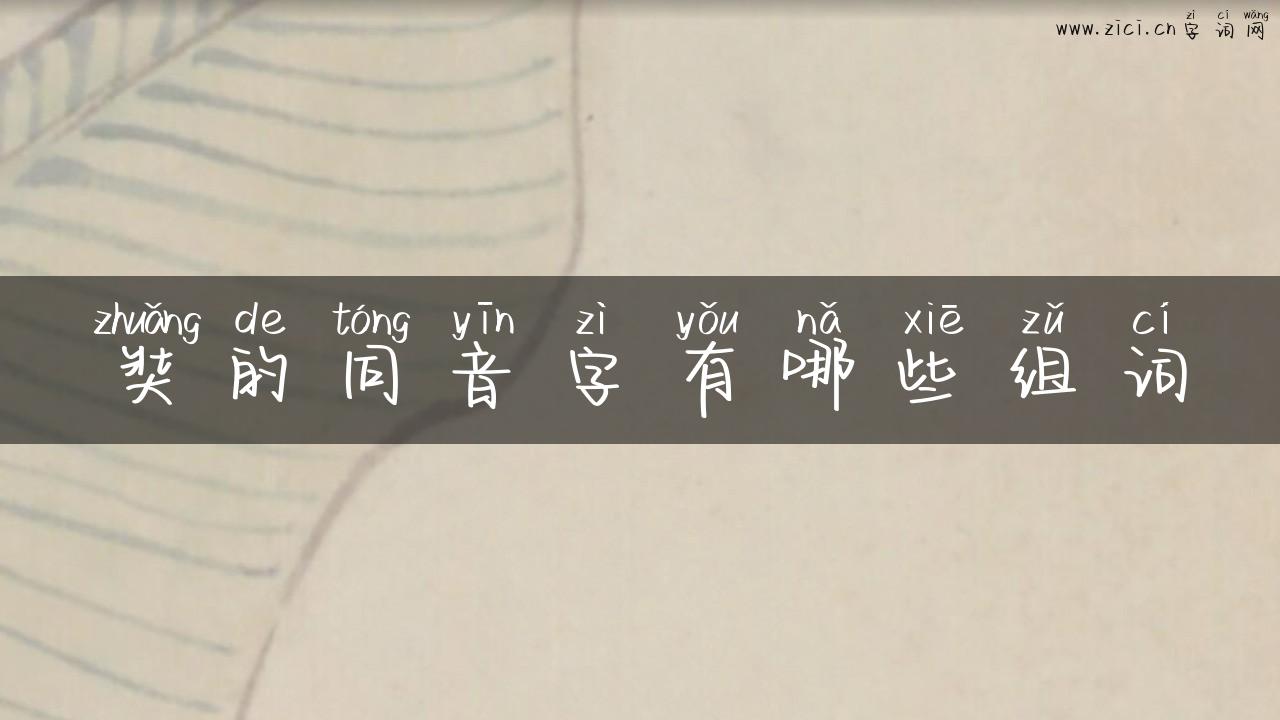 奘的同音字有哪些组词