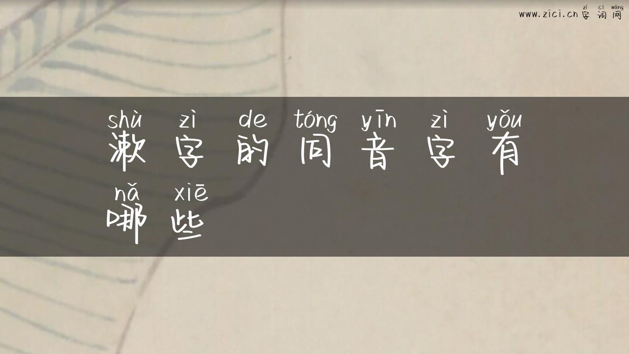 漱字的同音字有哪些