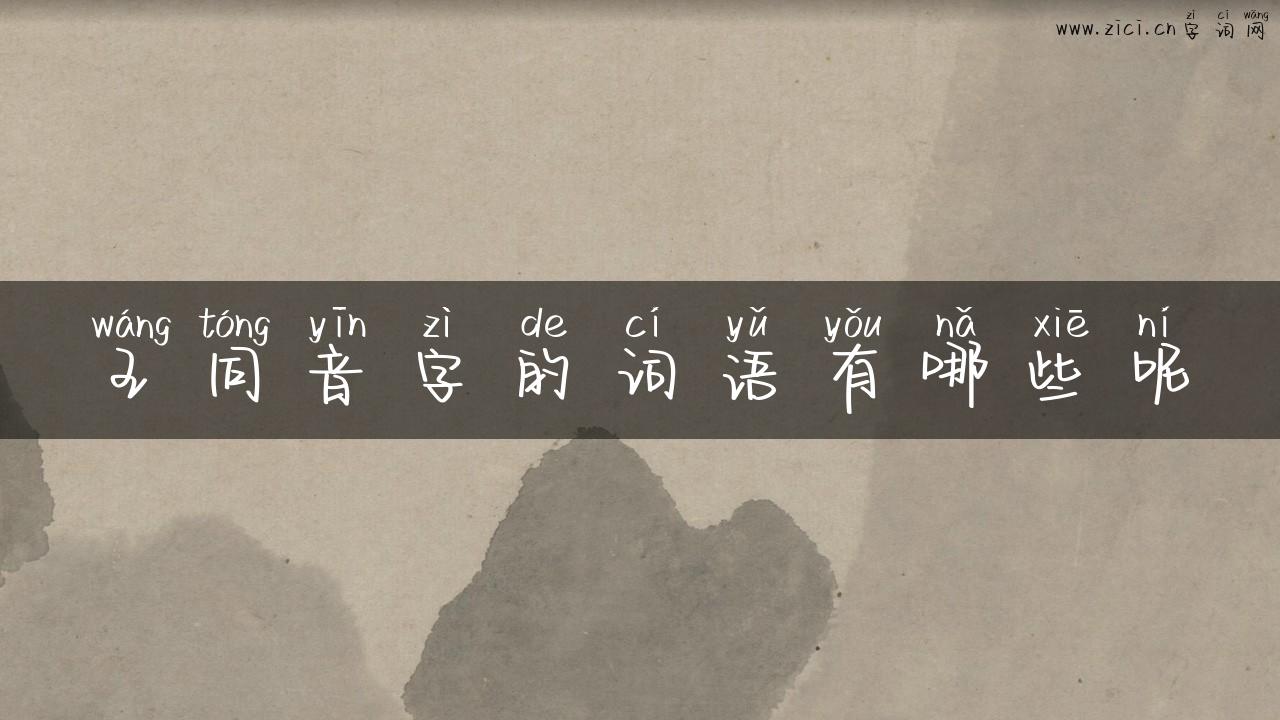 王同音字的词语有哪些呢